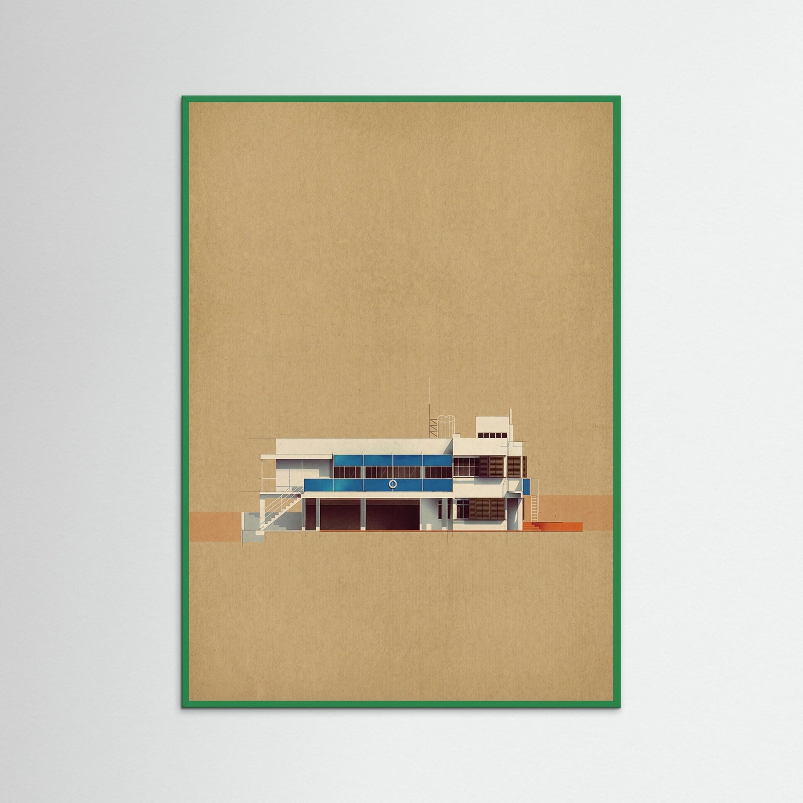 Green Wood Modernist Section View