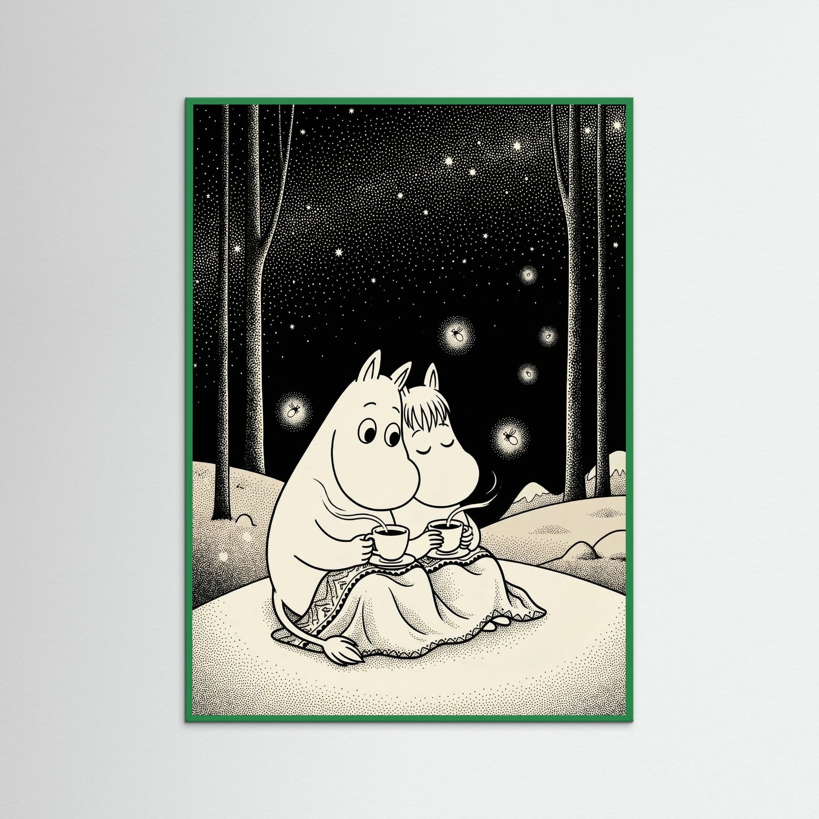 Green Wood Moonlit Embrace