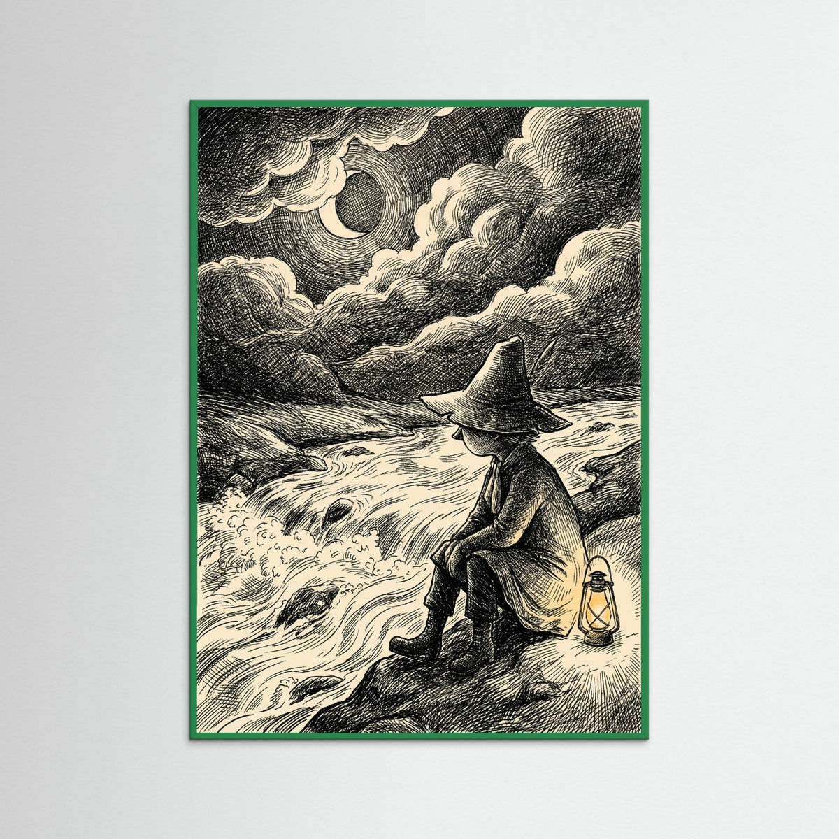 Green Wood Moonlit Moomin Encounter