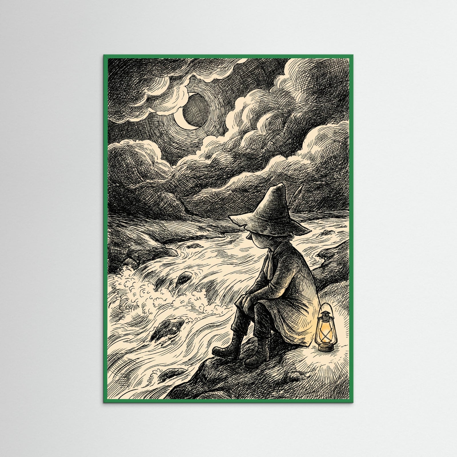 Green Wood Moonlit Moomin Encounter