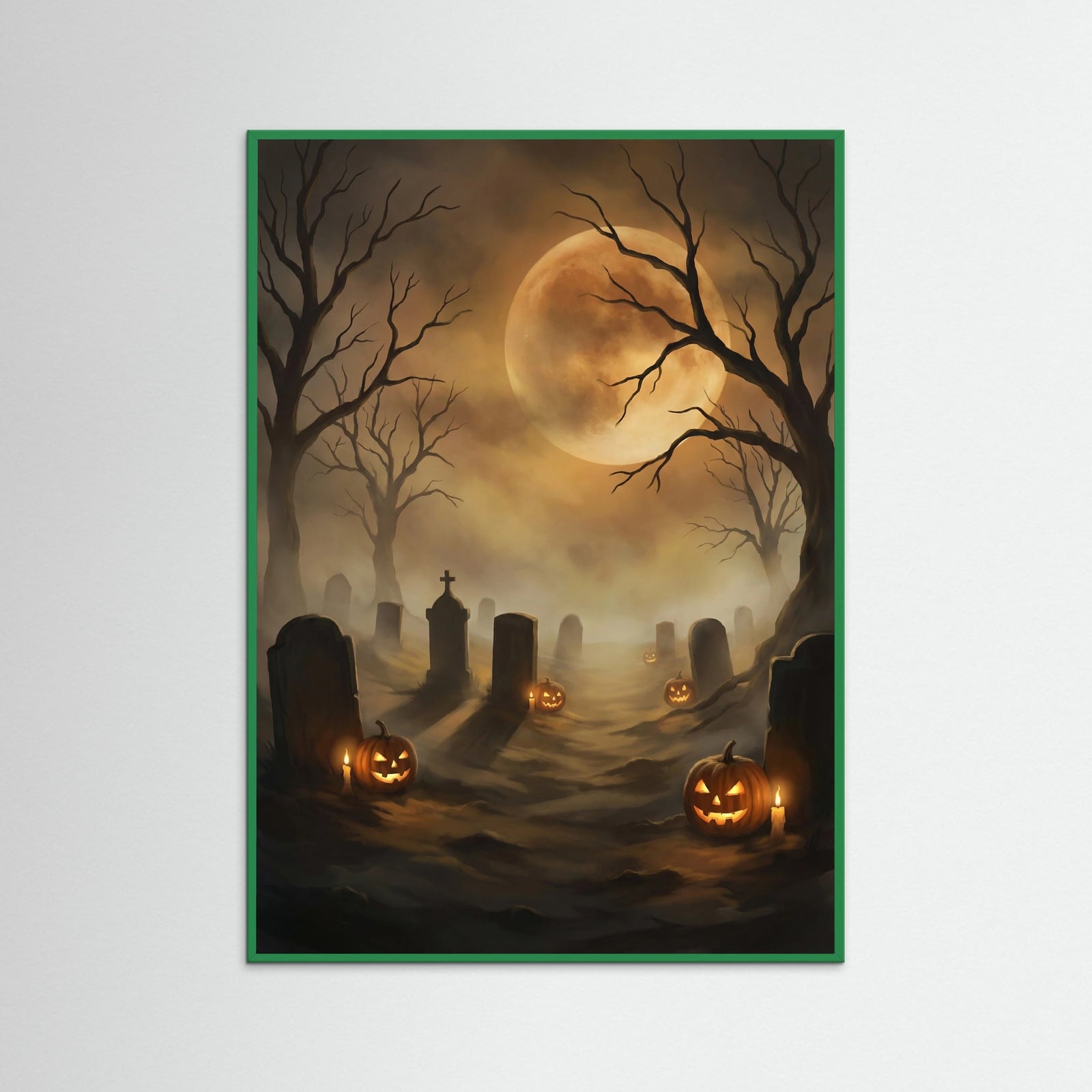 Green Wood Moonlit Witch Flight