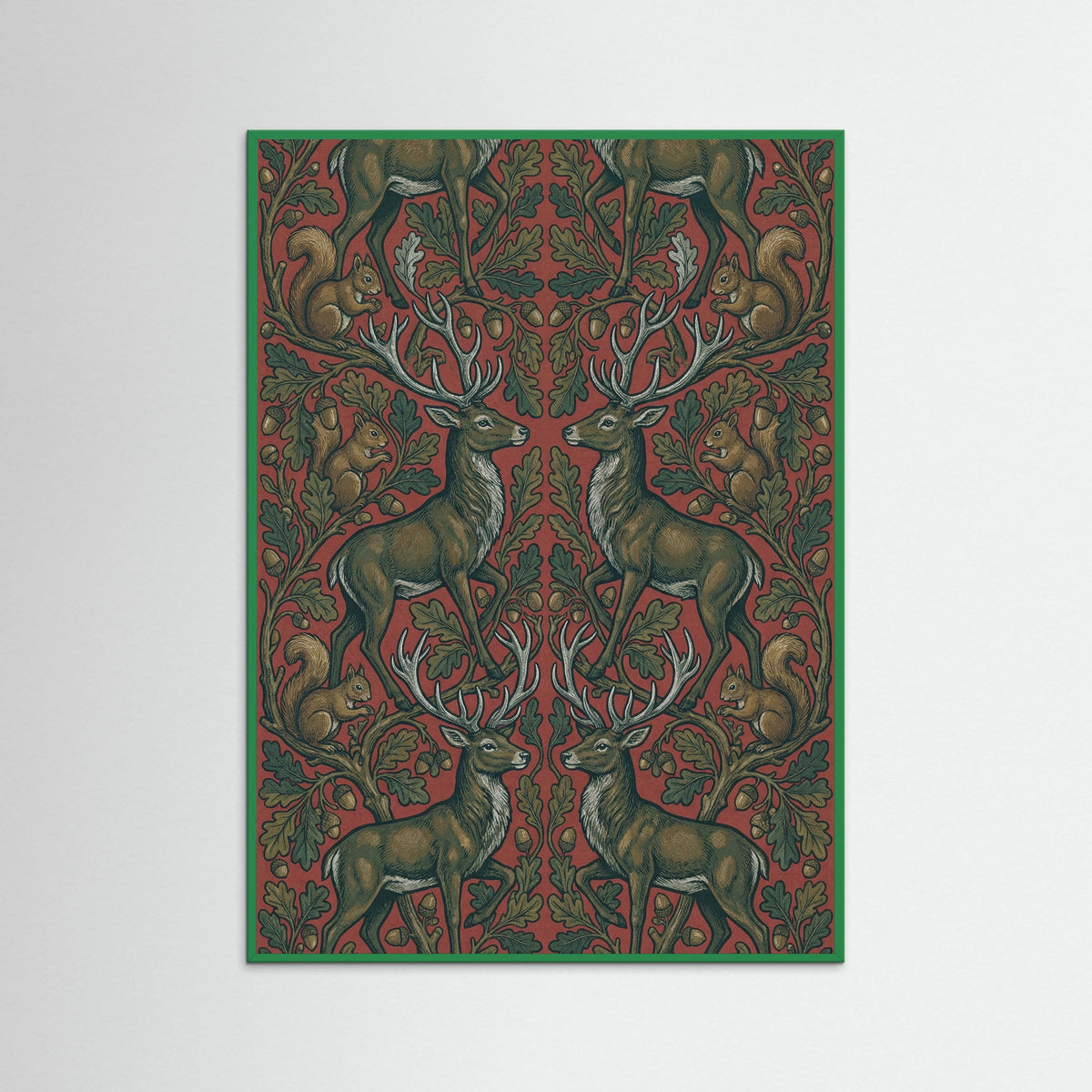 Green Wood Morrisian Avian Pattern