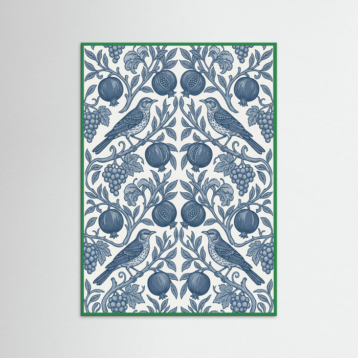 Green Wood Morrisian Bloom Blue