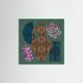 Green Wood Mosaic Bohemian Composition Poster