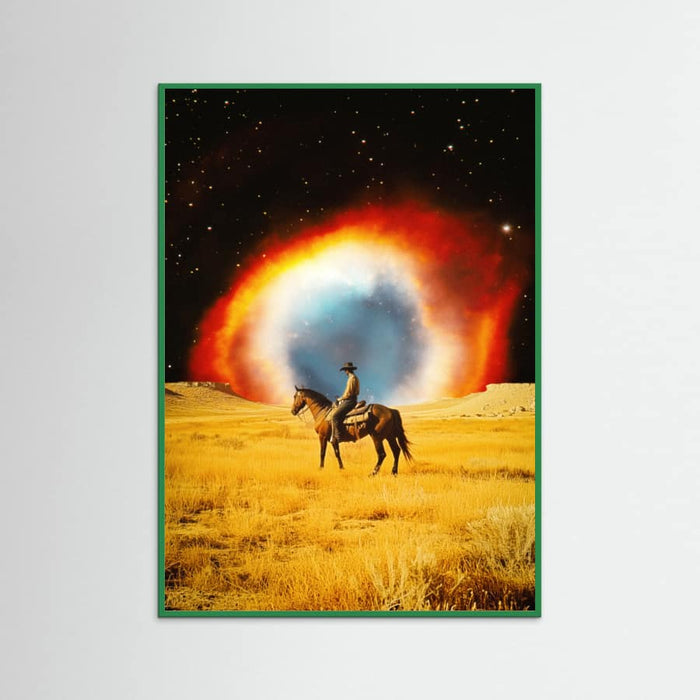 Green Wood Nebula Cowboy Poster
