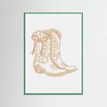 Neutral Cowgirl Boots with Bow Poster – plakat og kunsttryk