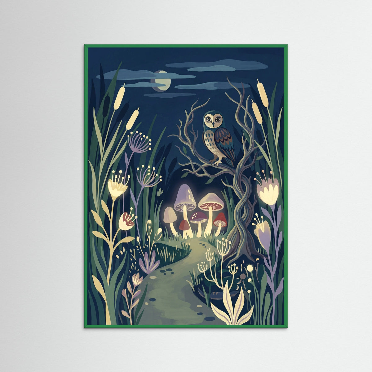 Green Wood Nocturne Birdscape