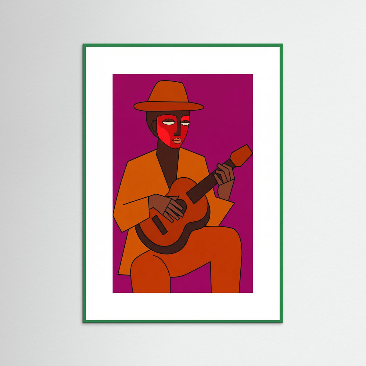 Green Wood Orange Hat Figure