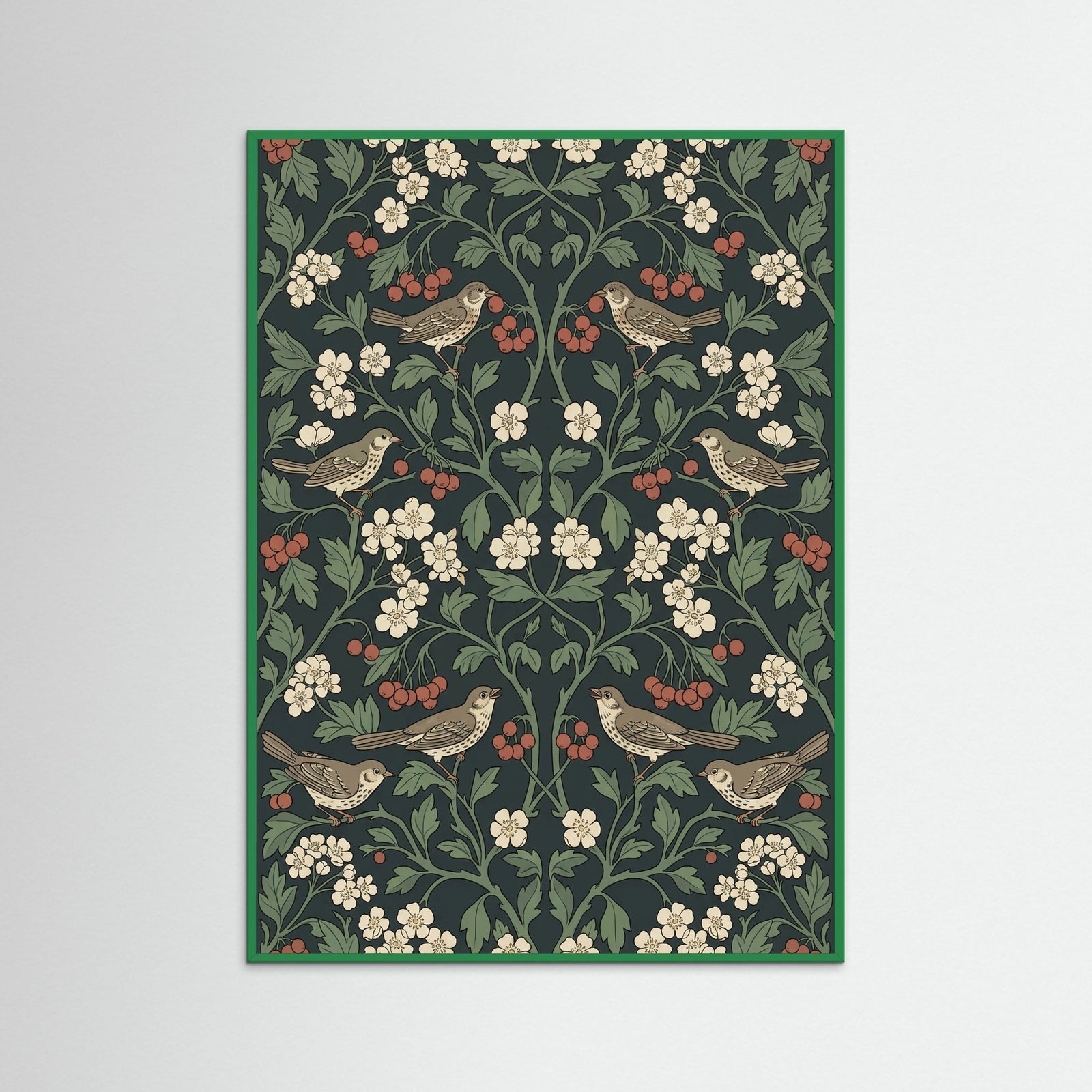 Green Wood Ornate Botanical Tapestry