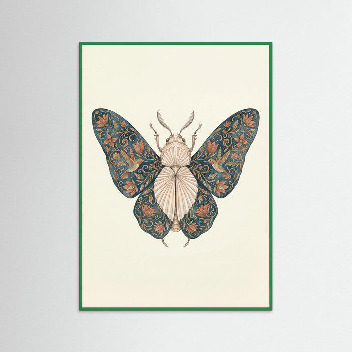Green Wood Ornate Silk Moth