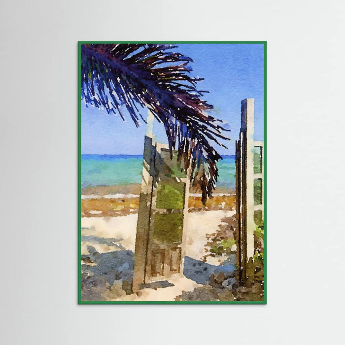 Palm Leaf Beach Poster – poster och konsttryck
