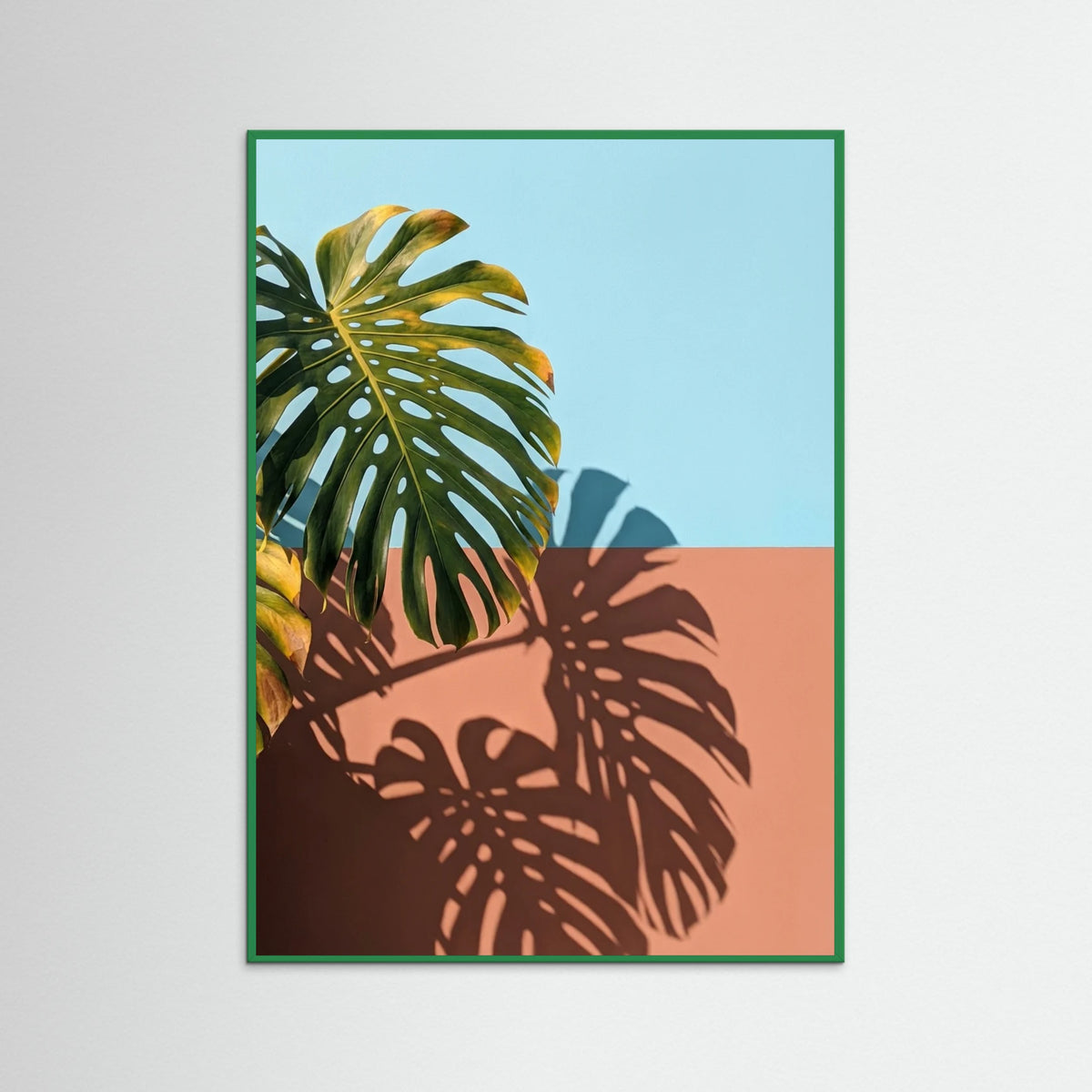 Green Wood Palm Shadow Play