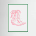 Pink Cowgirl Boots with Bow Poster – plakat og kunsttryk