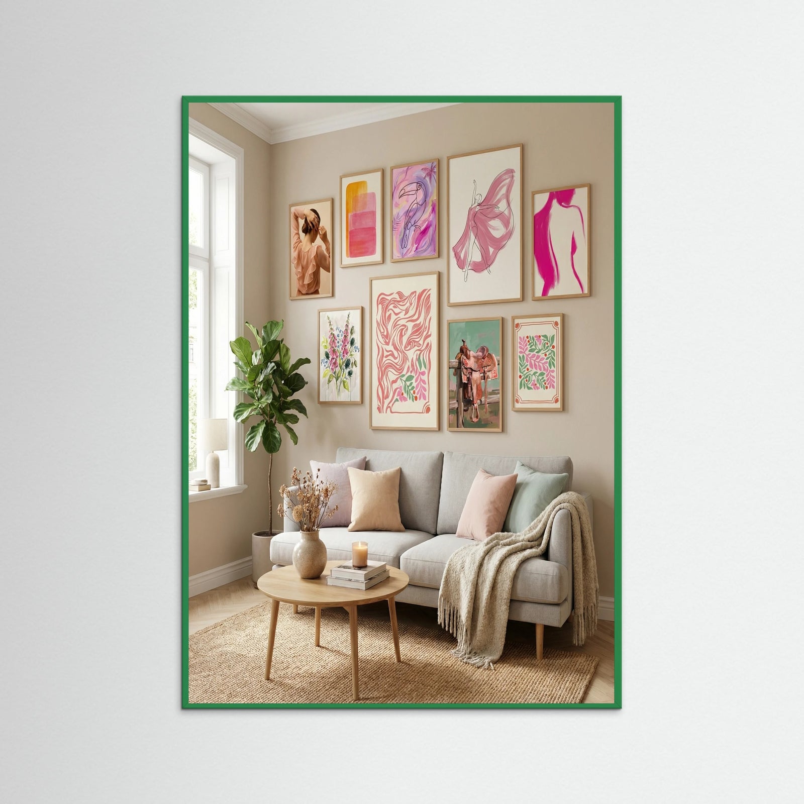 Green Wood Pink Cowgirl