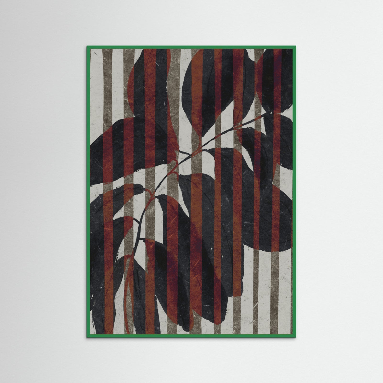 Green Wood Plant And Stripes Poster