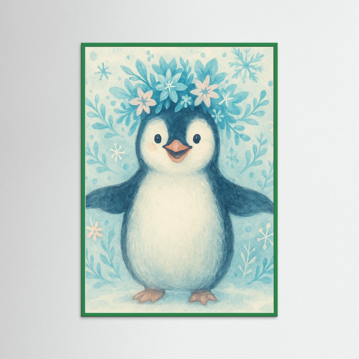 Green Wood Playful Penguin