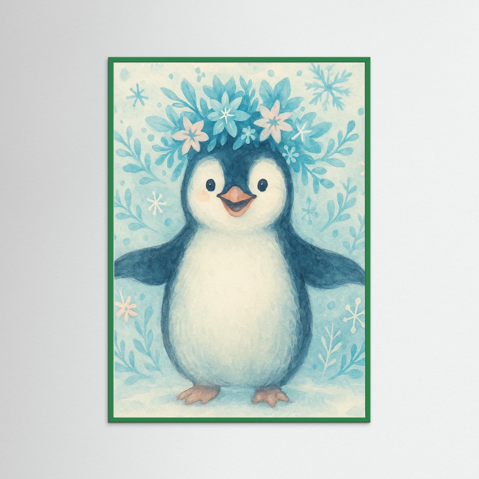 Green Wood Playful Penguin