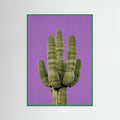 Green Wood Purple Cactus Poster