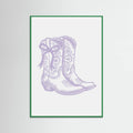 Purple Cowgirl Boots with Bow Poster – plakat og kunsttryk
