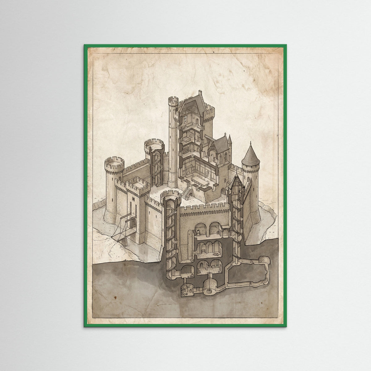 Green Wood Pyramid Interior Blueprint