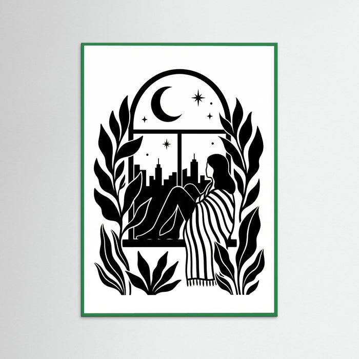 Green Wood Quiet Contemplation Black