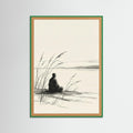 Green Wood Quiet Reflection Black