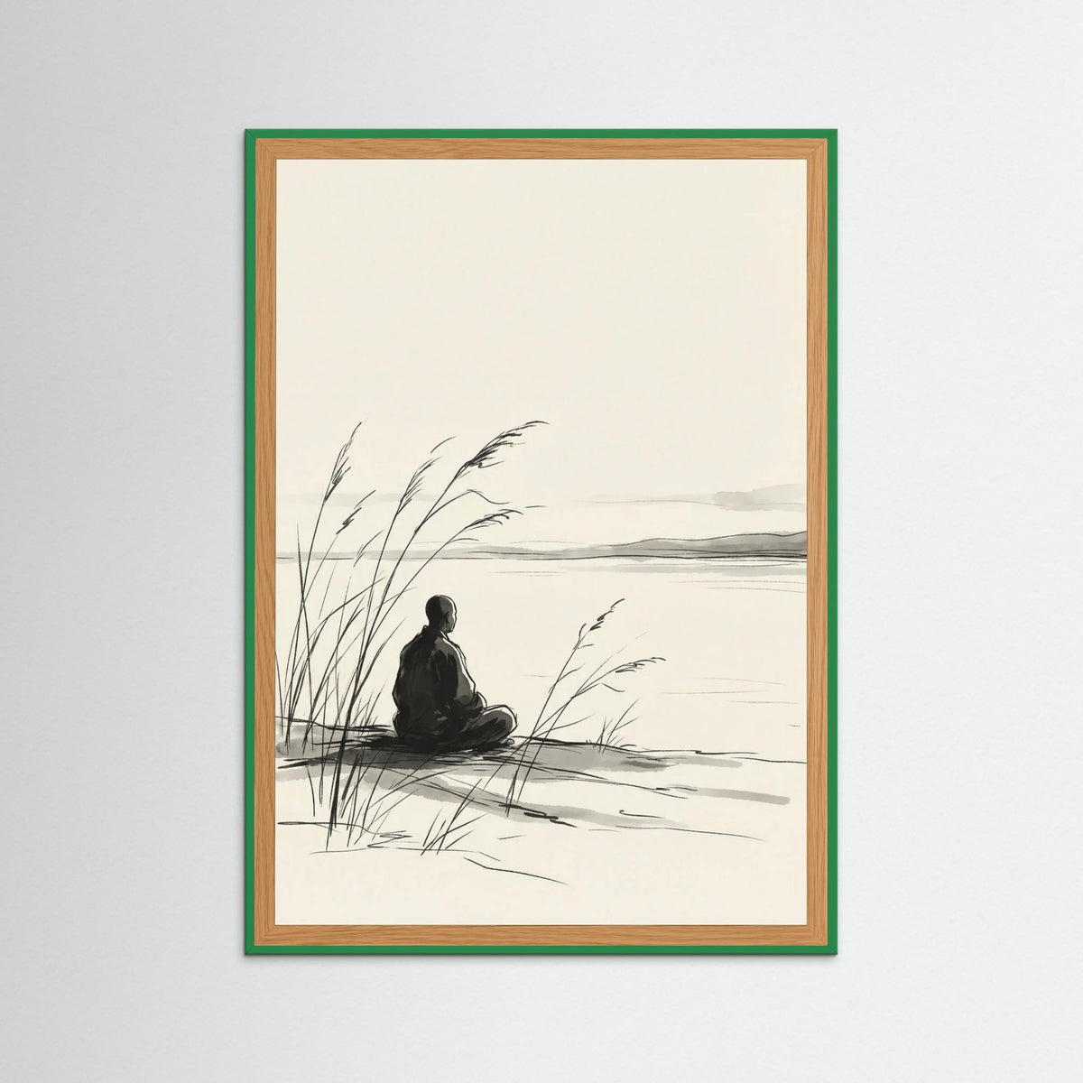 Green Wood Quiet Reflection Black