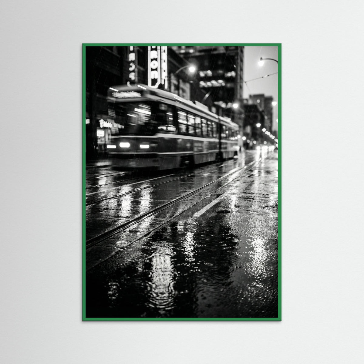 Green Wood Rainy Night Drive