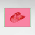 Green Wood Red Stetson On Pink Poster