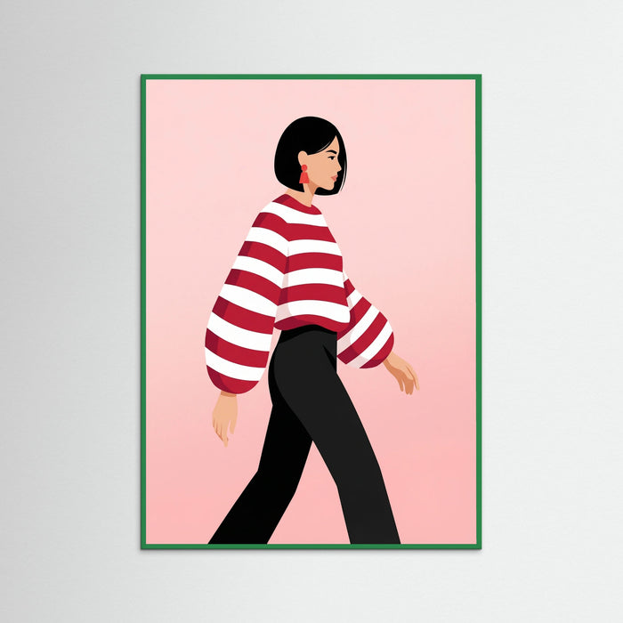 Green Wood Red Stripes Sway