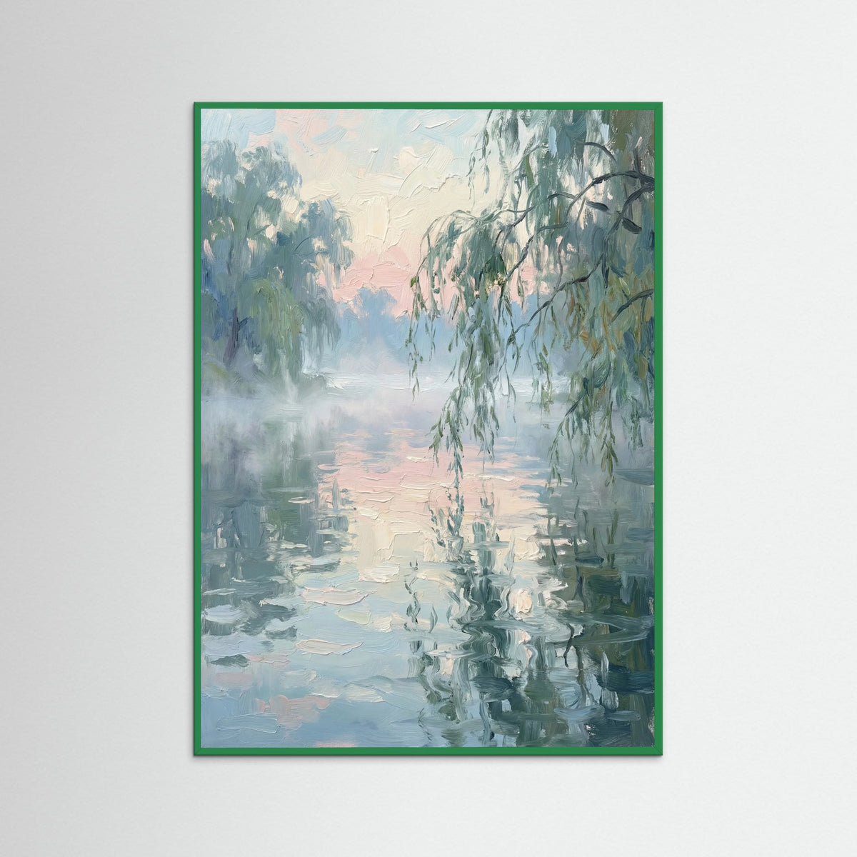 Green Wood Reflected Serenity Pond