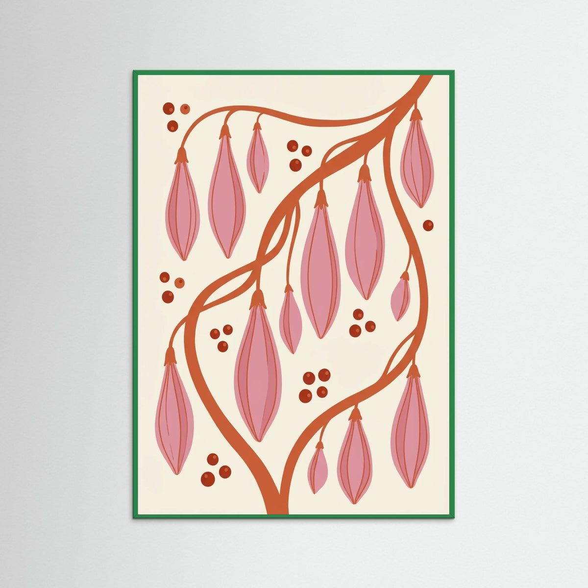 Green Wood Retro Blooms