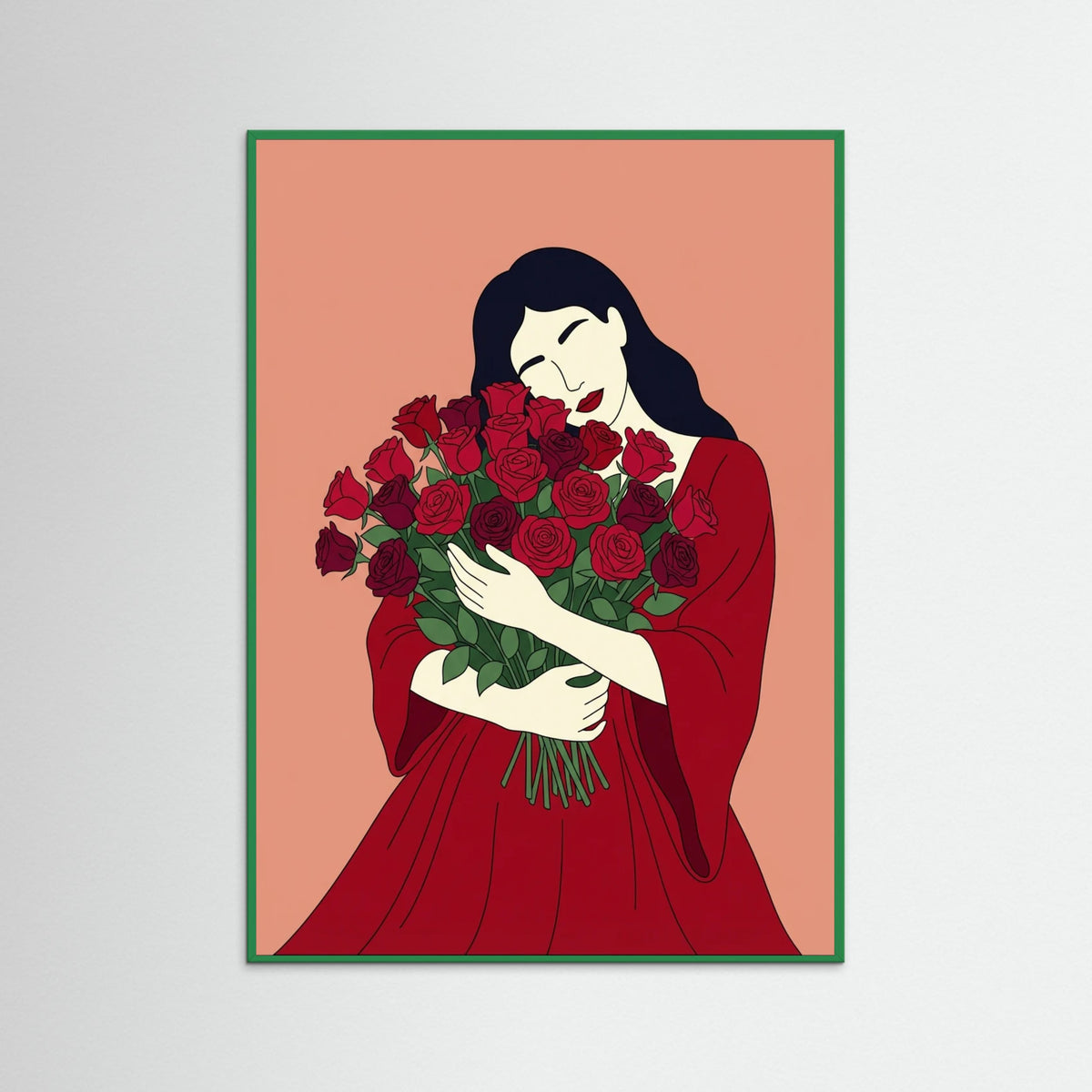 Green Wood Rose Embrace