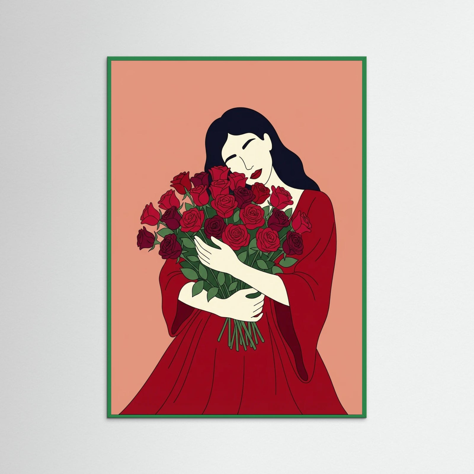 Green Wood Rose Embrace