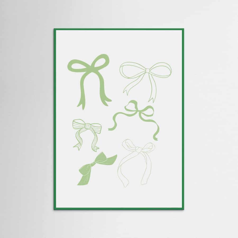 Plakat Sage Green Bows – plakat i druk artystyczny