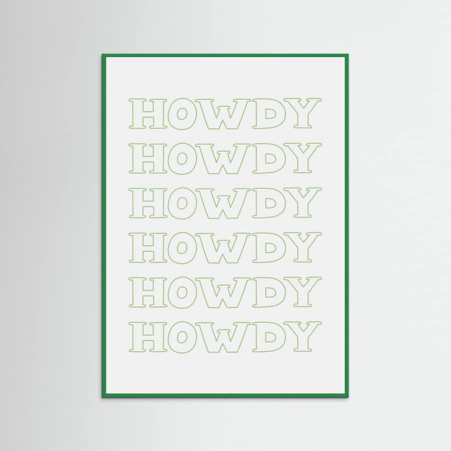 Plakat Sage Green Howdy – plakat i druk artystyczny