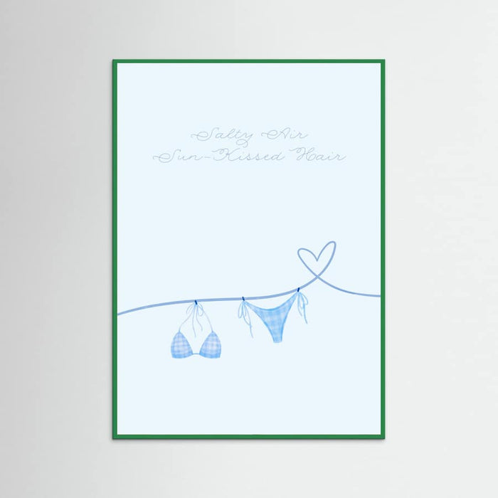 Salty Air Sun Kissed Hair Blue Bikini Poster – poster and art print