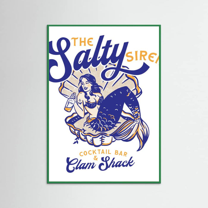 Poster Salty Siren Cocktail Bar & Clam Shack Mermaid – poster e stampa artistica