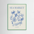 Sea Market Blue Artprint Poster – plakat og kunsttryk