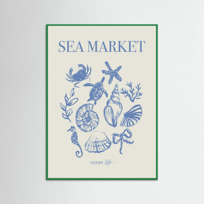 Sea Market Blue Artprint Poster – plakat og kunsttryk