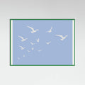 Seagulls Blue Background Poster – plakat og kunsttryk