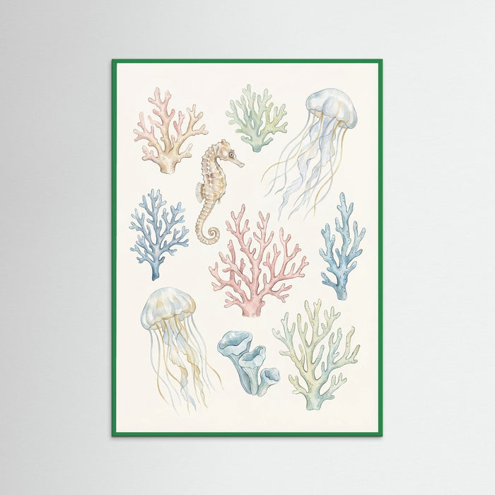 Green Wood Seashell Serenity