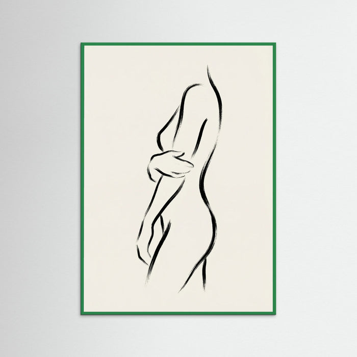 Green Wood Seated Silhouette