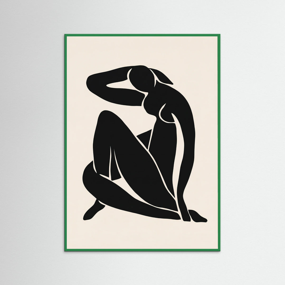 Green Wood Seated Silhouette