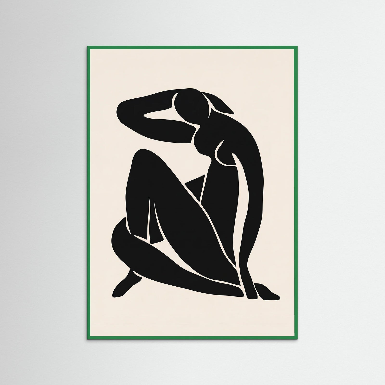 Green Wood Seated Silhouette