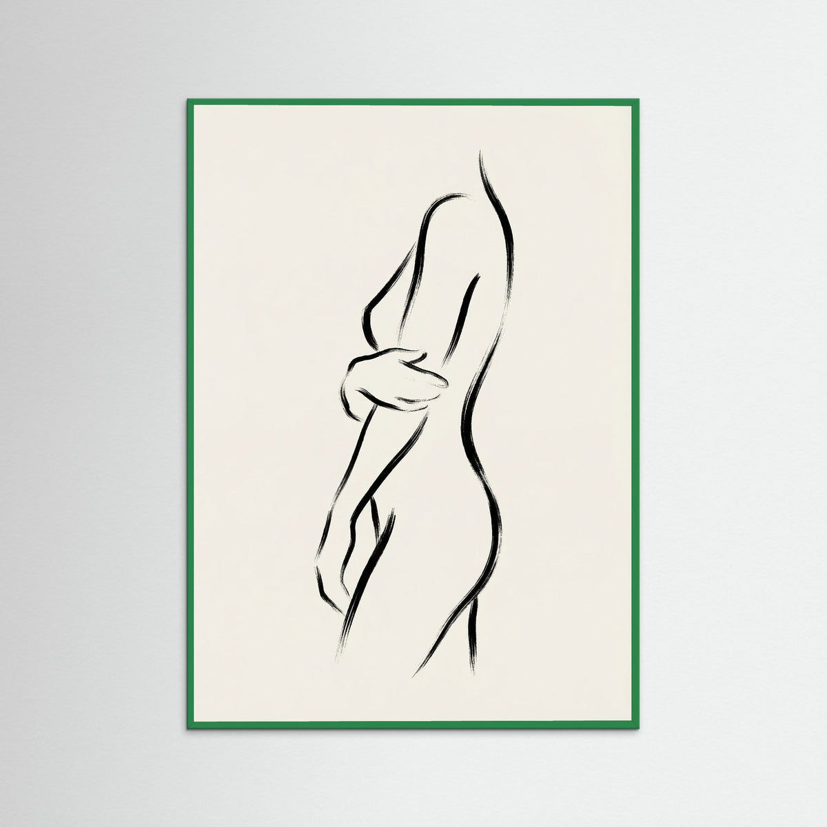 Green Wood Seated Silhouette