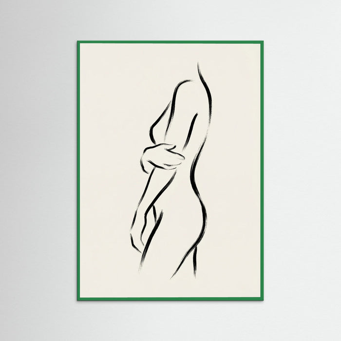 Green Wood Seated Silhouette