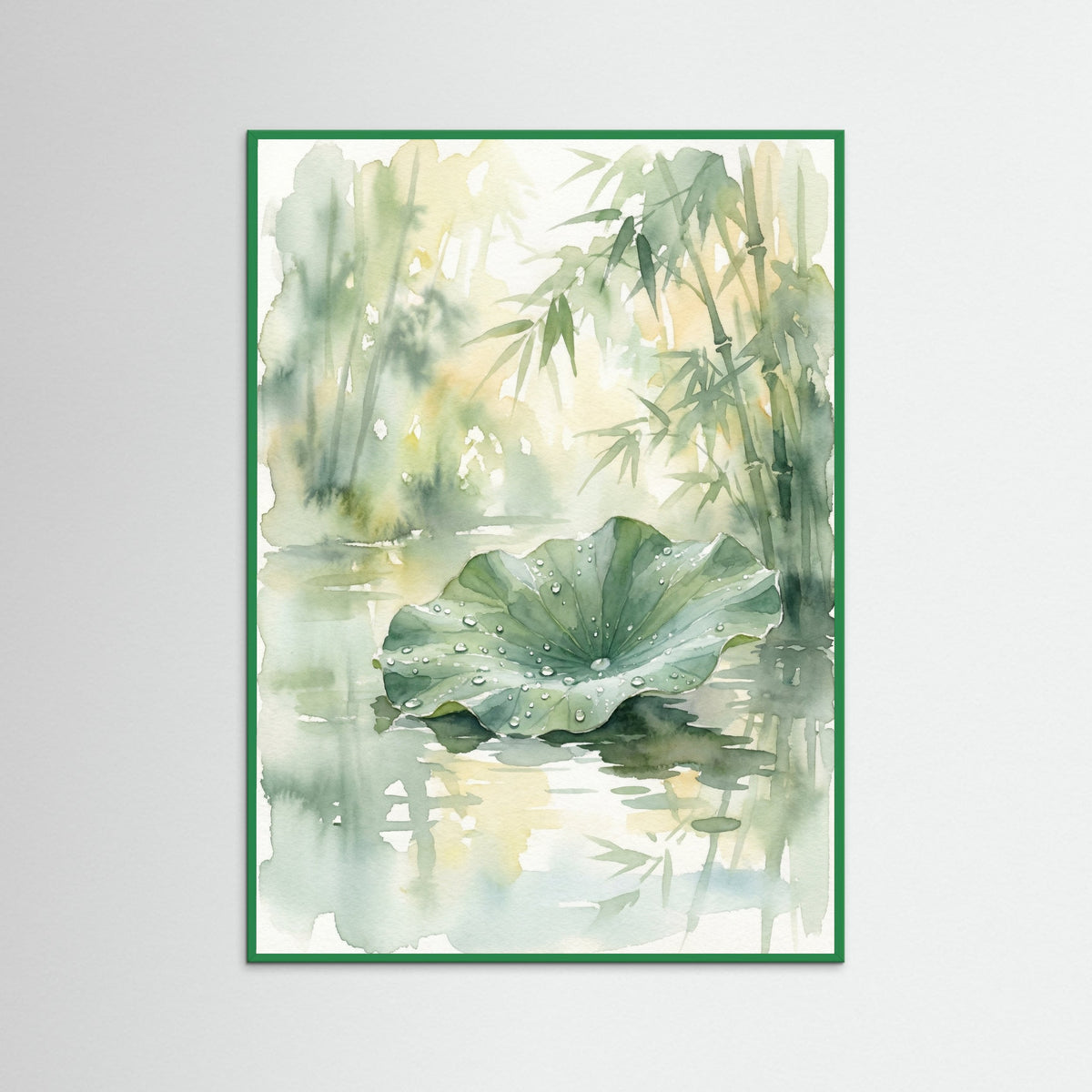 Green Wood Serene Water Lilies