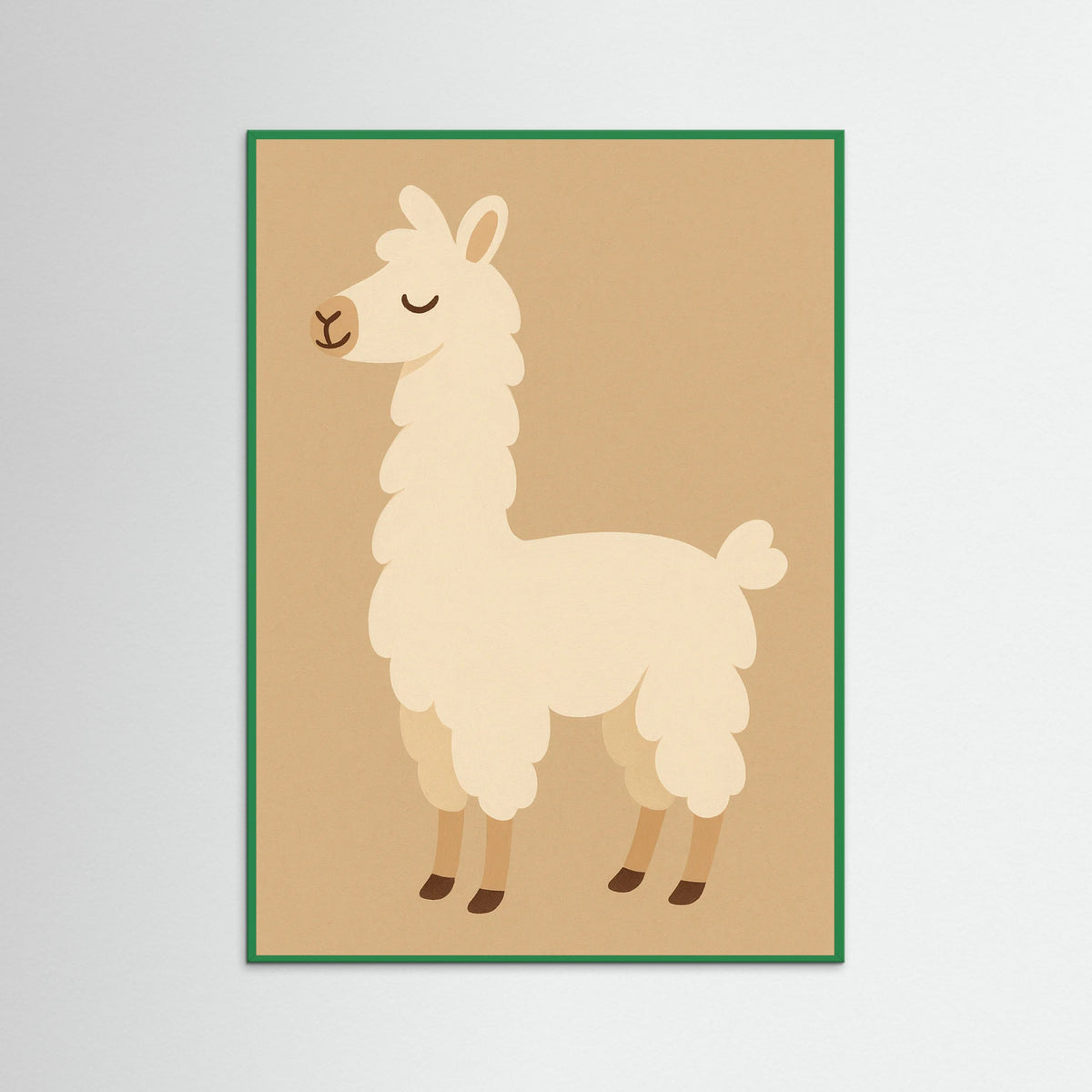 Green Wood Sleeping Llama