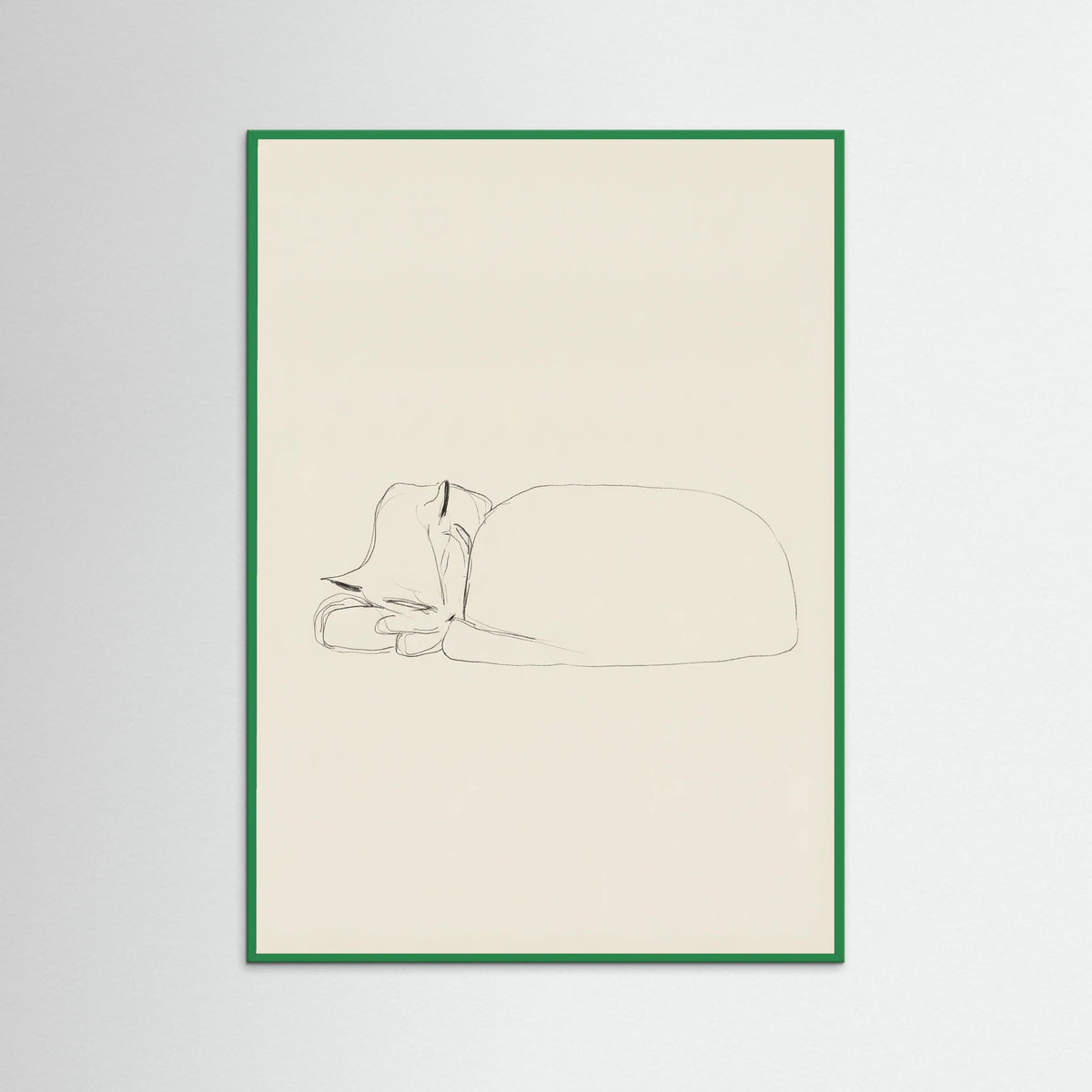 Green Wood Slumbering Feline Grace